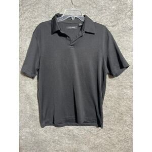 John Henry Polo Shirt Men M Golf Rugby Spread Collar Short Sleeve Outdoor Black